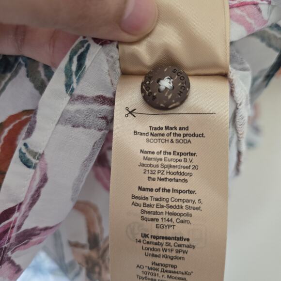 NWT Scotch & Soda Women Sz M 100% Cotton Starfish Shirt Short Set Coastal Light - Picture 14 of 16